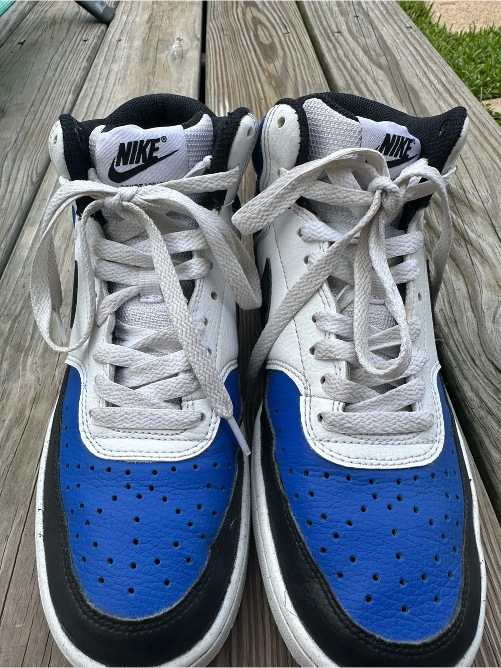 Nike High-Top Sneakers in Blue, White & Black